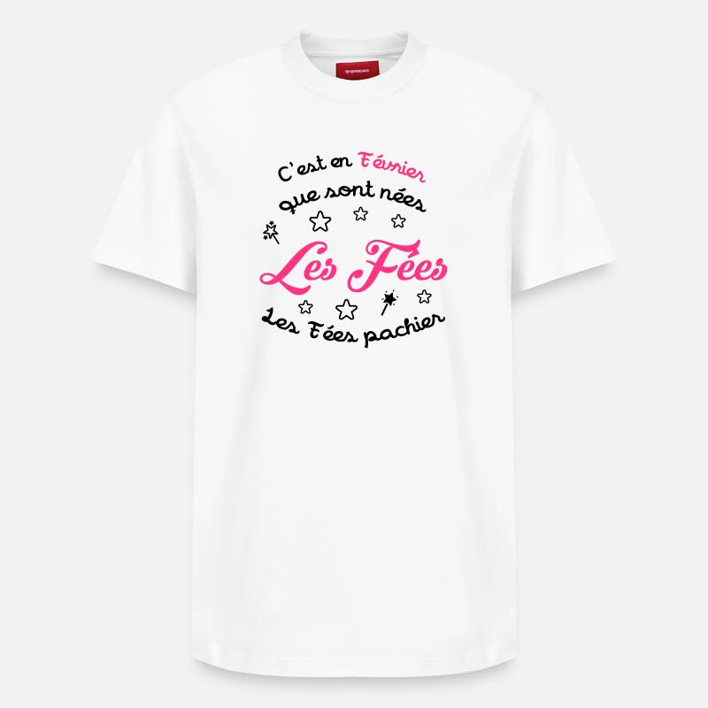 fille / fée / princesse / bébé - T-shirt unisexe décontracté en coton Supima – de SPREAD - blanc
