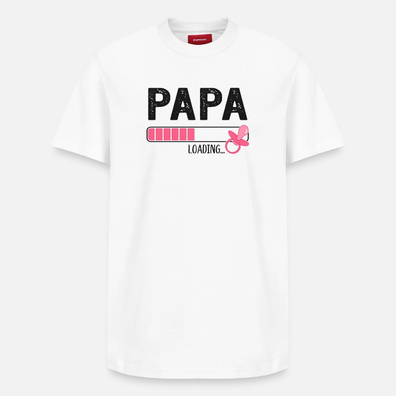 Papa Loading Werdender Vater Schwangerschaft - Relaxed Unisex Supima Cotton T-Shirt – von SPREAD - Weiß