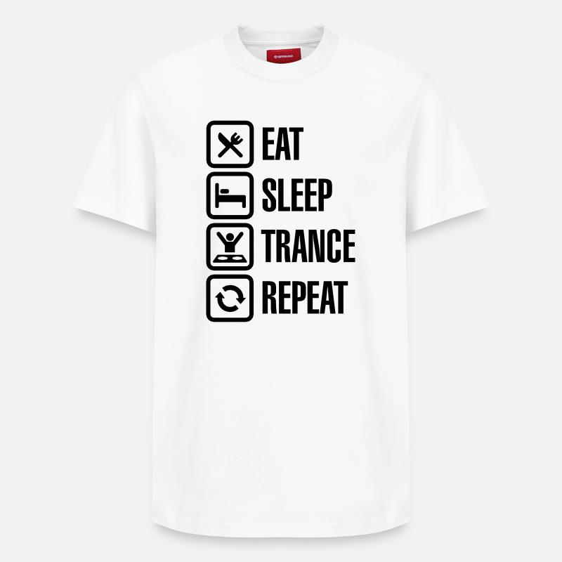 Eat Sleep Trance Repeat - T-shirt unisexe décontracté en coton Supima – de SPREAD - blanc