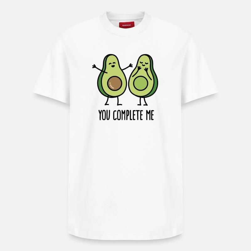 You complete me - Avocado - T-shirt unisexe décontracté en coton Supima – de SPREAD - blanc