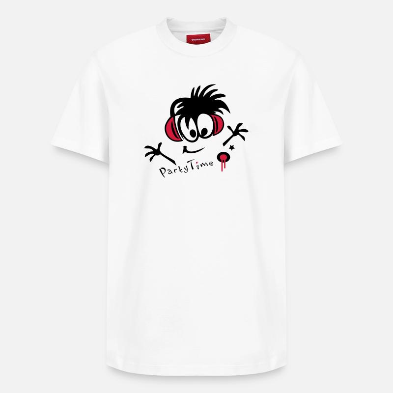 DJ, Disco, Party - Relaxed Unisex Supima Cotton T-Shirt – von SPREAD - Weiß