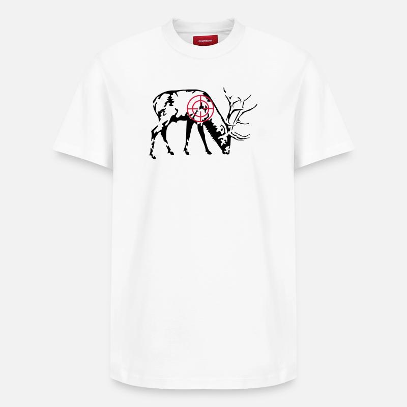 Cerf broutant - T-shirt unisexe décontracté en coton Supima – de SPREAD - blanc