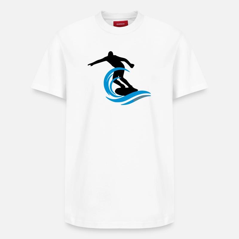Surfeur - T-shirt unisexe décontracté en coton Supima – de SPREAD - blanc
