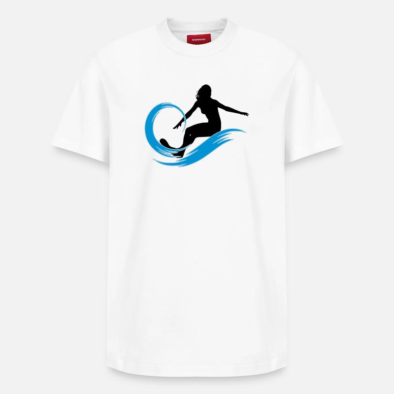 surfeuse - T-shirt unisexe décontracté en coton Supima – de SPREAD - blanc