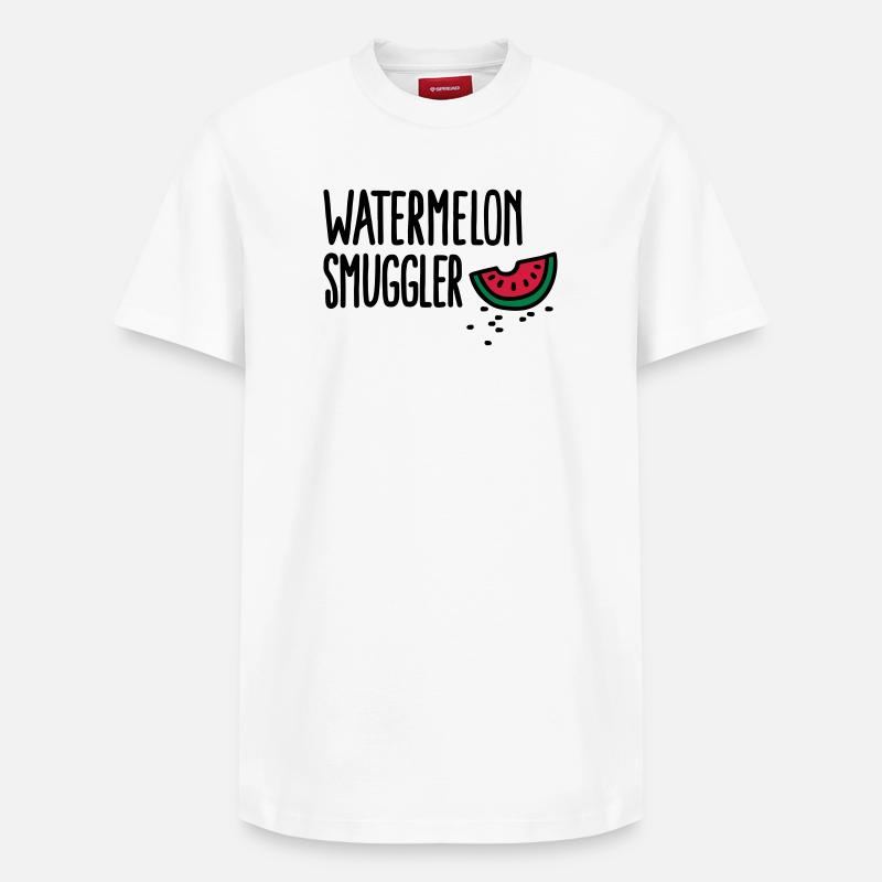 Watermelon smuggler - T-shirt unisexe décontracté en coton Supima – de SPREAD - blanc