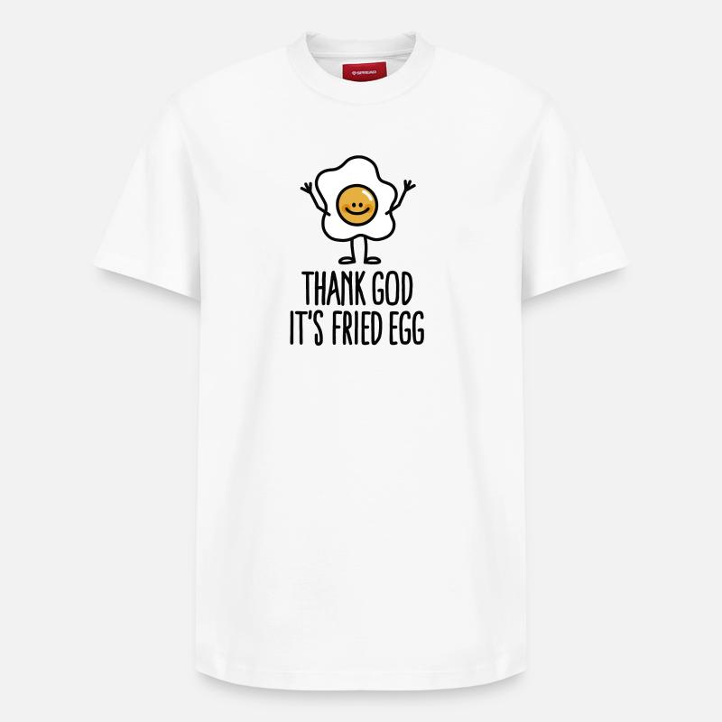 Thank god it's fried egg - T-shirt unisexe décontracté en coton Supima – de SPREAD - blanc