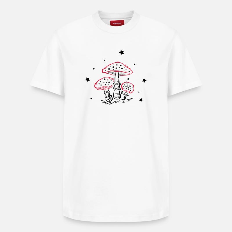 Champignons aux étoiles, automne - T-shirt unisexe décontracté en coton Supima – de SPREAD - blanc