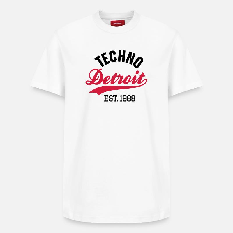 Techno Detroit est.1988 - T-shirt unisexe décontracté en coton Supima – de SPREAD - blanc