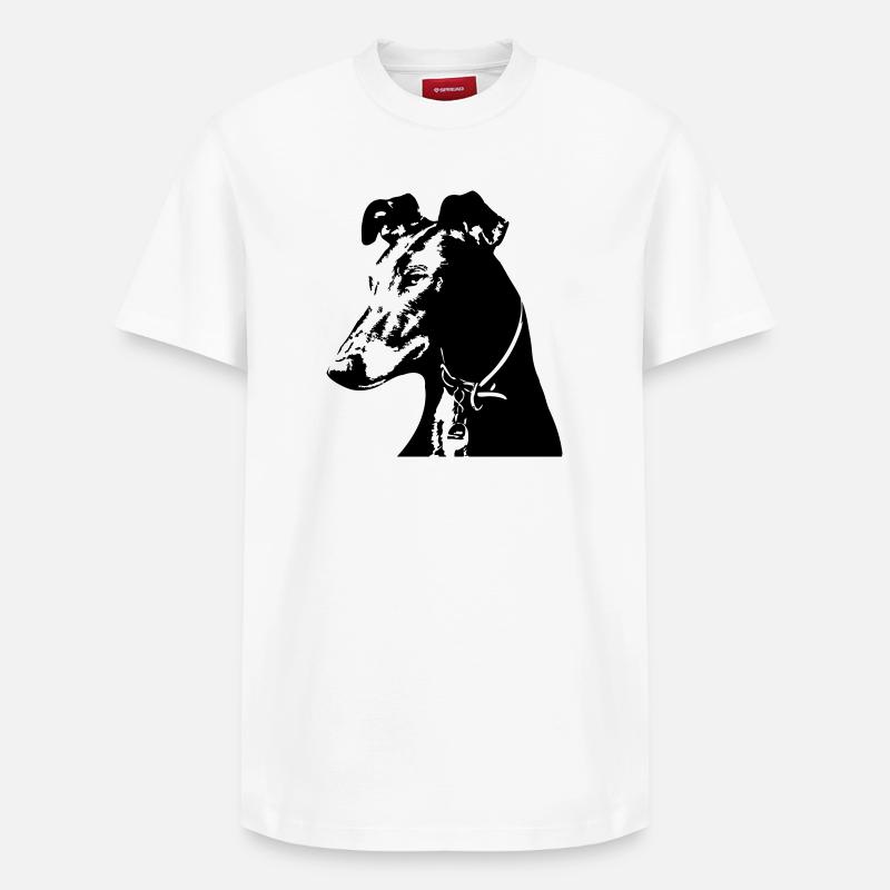 Tête de Galgo - T-shirt unisexe décontracté en coton Supima – de SPREAD - blanc