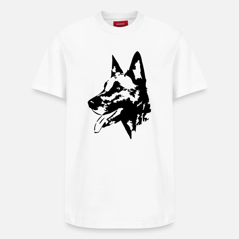 Malinois Kopf - Relaxed Unisex Supima Cotton T-Shirt – von SPREAD - Weiß