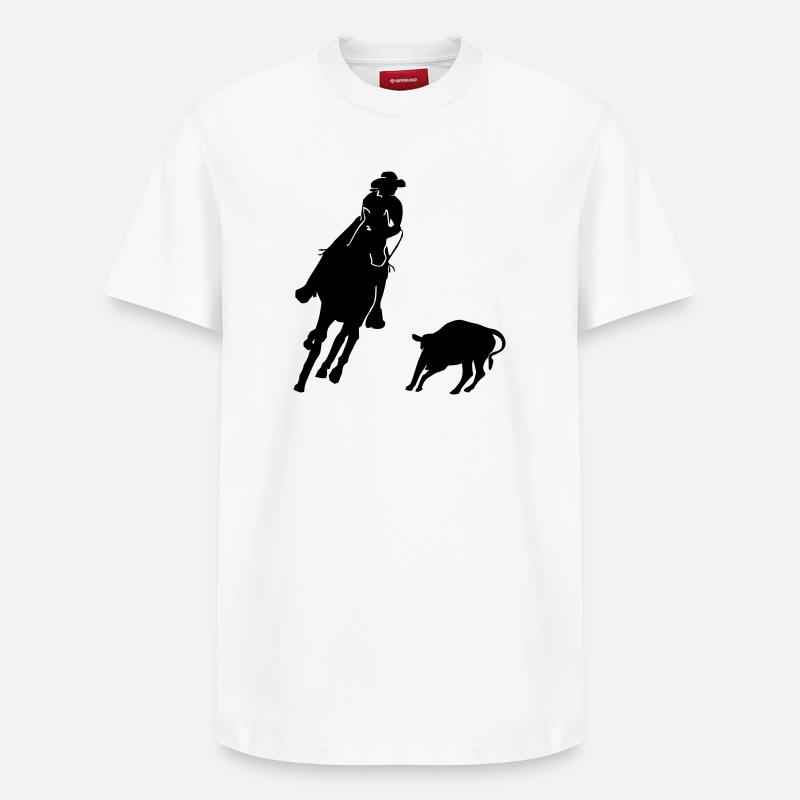 Equitation Western Equestre - Coupe - T-shirt unisexe décontracté en coton Supima – de SPREAD - blanc