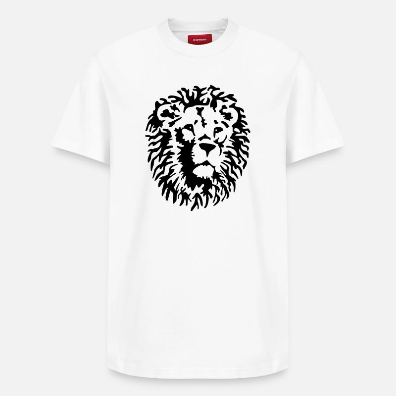 lion - T-shirt unisexe décontracté en coton Supima – de SPREAD - blanc