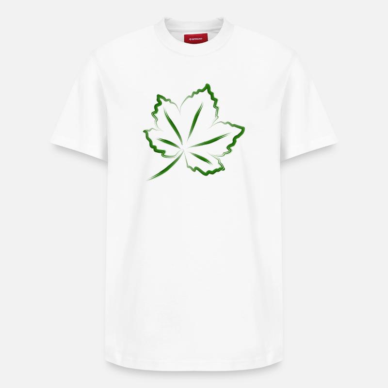 Dekoratives Blatt - Relaxed Unisex Supima Cotton T-Shirt – von SPREAD - Weiß