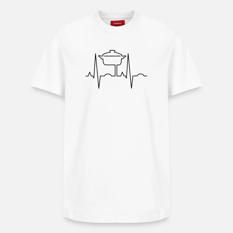 Battement de cœur avec pot - T-shirt unisexe décontracté en coton Supima – de SPREAD - blanc