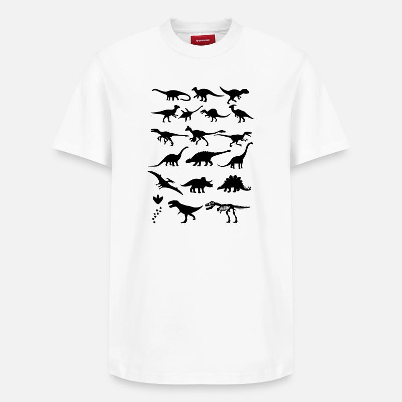 Dinosaurier - Relaxed Unisex Supima Cotton T-Shirt – von SPREAD - Weiß