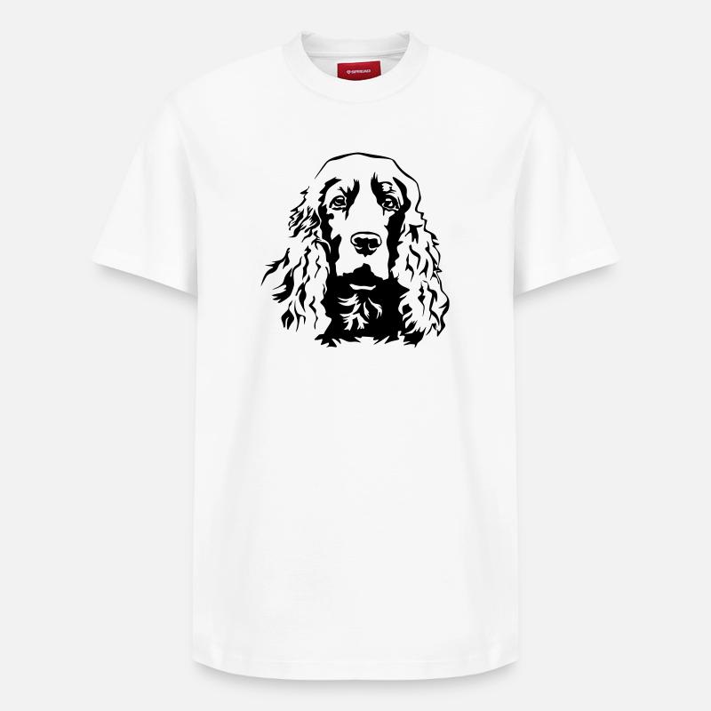 Cocker Spaniel Kopf - Relaxed Unisex Supima Cotton T-Shirt – von SPREAD - Weiß