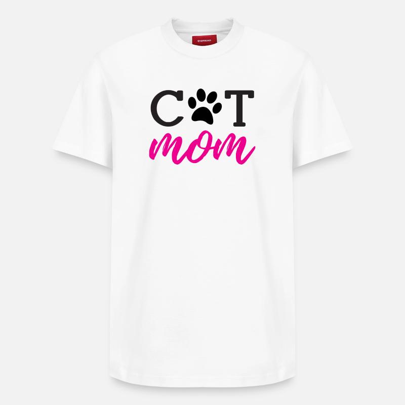 Maman de chat - T-shirt unisexe décontracté en coton Supima – de SPREAD - blanc
