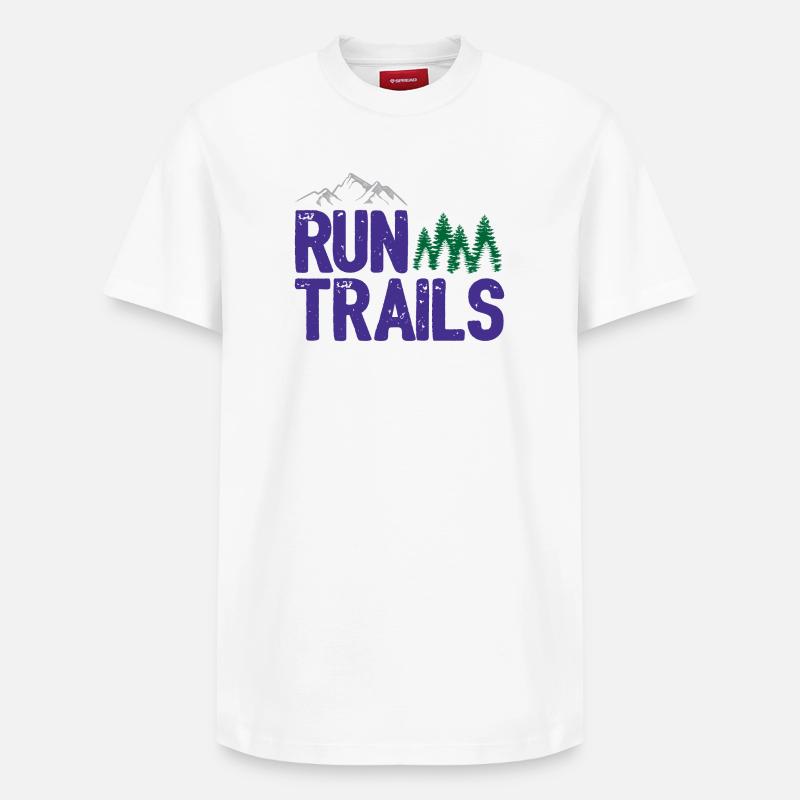 Run Trails - Relaxed Unisex Supima Cotton T-Shirt – von SPREAD - Weiß