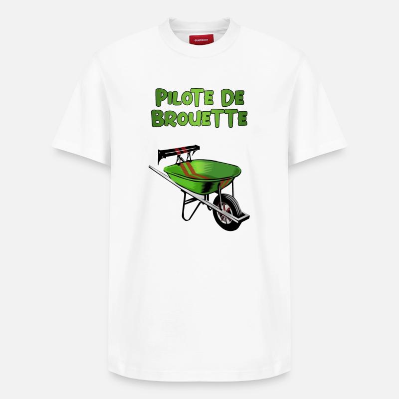 pilote de brouette - T-shirt unisexe décontracté en coton Supima – de SPREAD - blanc