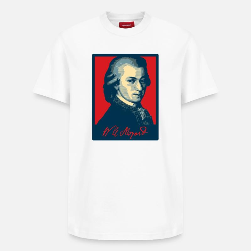 Wolfgang Amadeus Mozart - T-shirt unisexe décontracté en coton Supima – de SPREAD - blanc