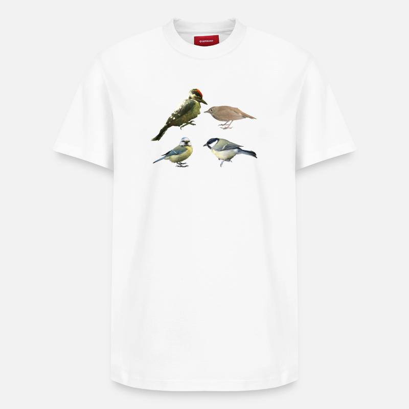 Oiseaux chanteurs - T-shirt unisexe décontracté en coton Supima – de SPREAD - blanc