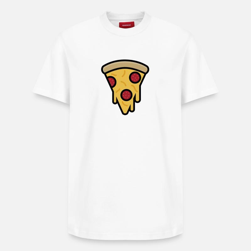 Tranche de pizza - T-shirt unisexe décontracté en coton Supima – de SPREAD - blanc