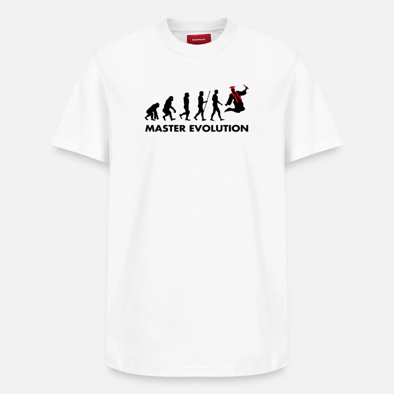Examen de Master Evolution réussi - T-shirt unisexe décontracté en coton Supima – de SPREAD - blanc