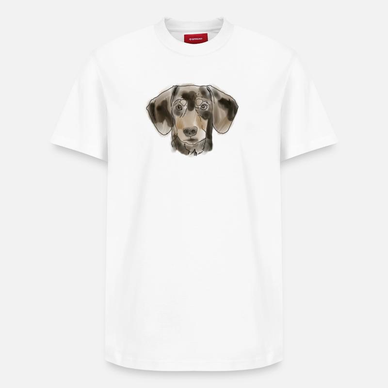Teckel - T-shirt unisexe décontracté en coton Supima – de SPREAD - blanc