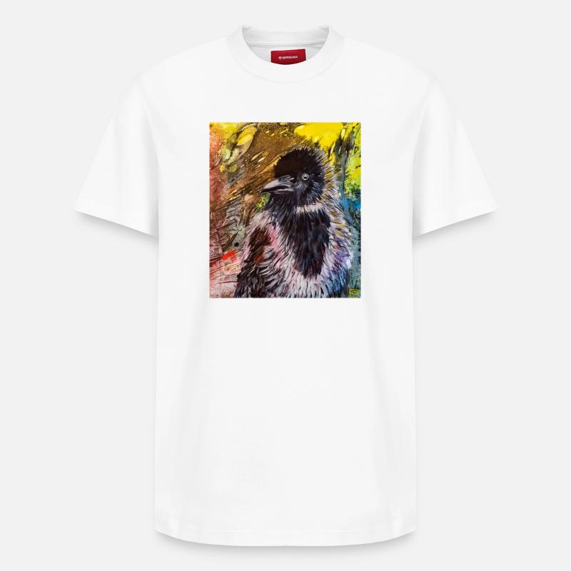 Krähe - Relaxed Unisex Supima Cotton T-Shirt – von SPREAD - Weiß