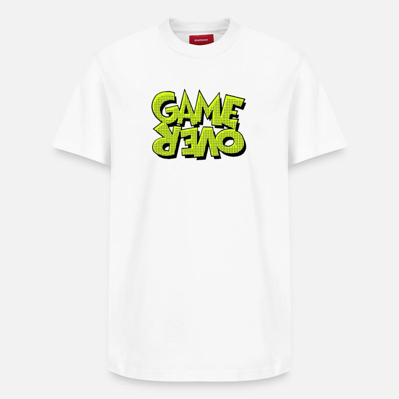 Game Over Retro-Pixel-Design - Relaxed Unisex Supima Cotton T-Shirt – von SPREAD - Weiß