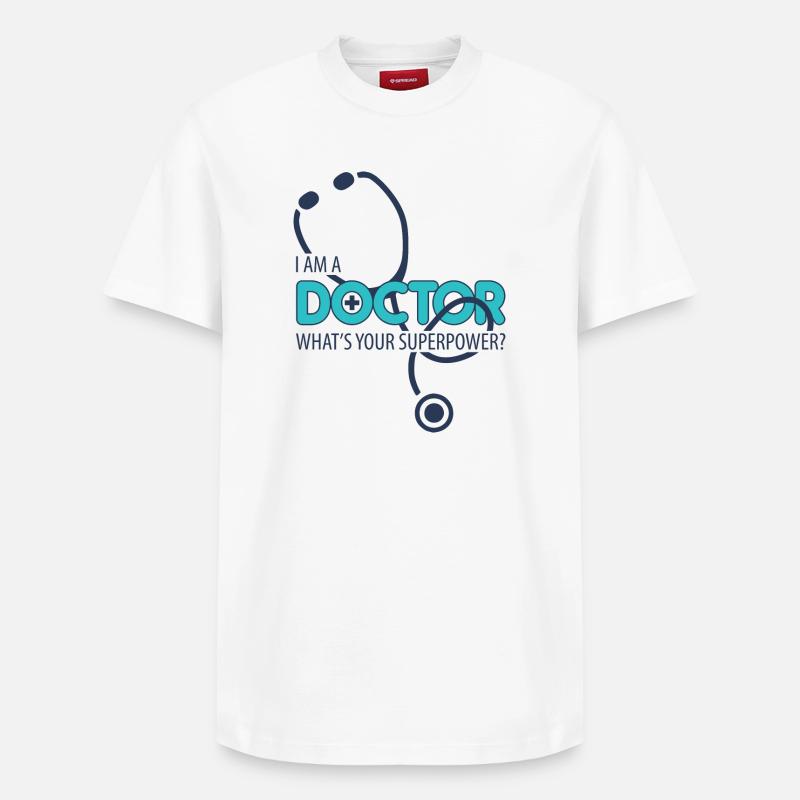 Je suis docteur - T-shirt unisexe décontracté en coton Supima – de SPREAD - blanc