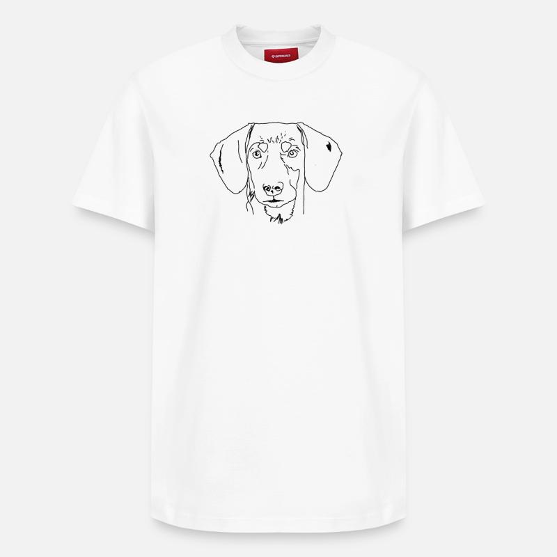 Teckel - T-shirt unisexe décontracté en coton Supima – de SPREAD - blanc