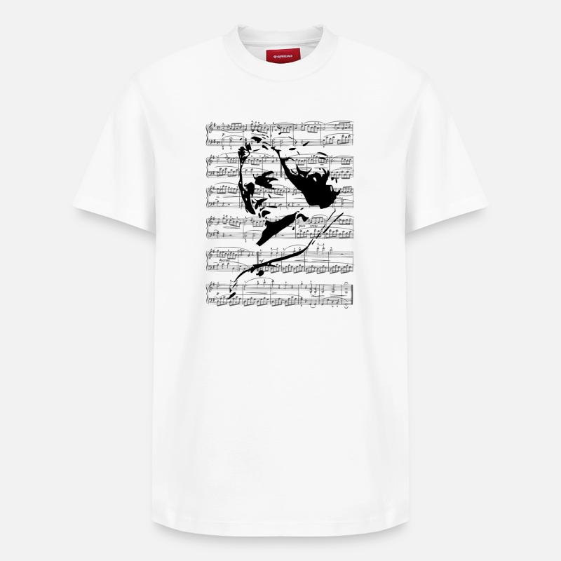 Beethoven - T-shirt unisexe décontracté en coton Supima – de SPREAD - blanc