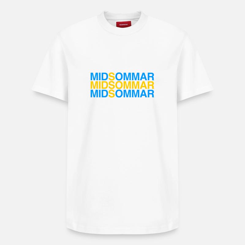 Drapeau suédois MIDSOMMAR - T-shirt unisexe décontracté en coton Supima – de SPREAD - blanc