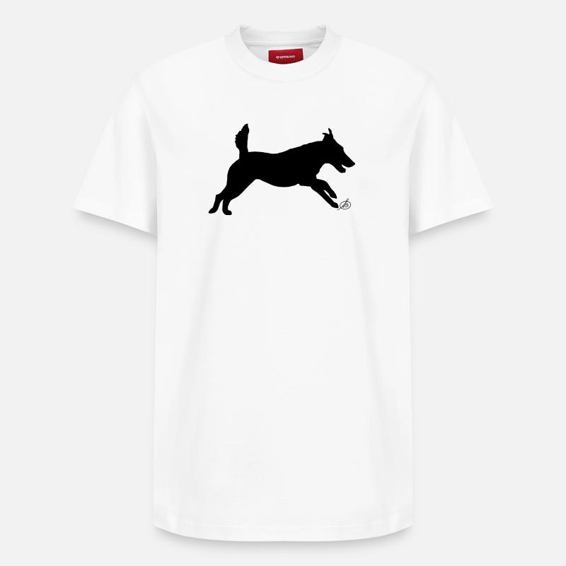 Terrier silhouette - T-shirt unisexe décontracté en coton Supima – de SPREAD - blanc