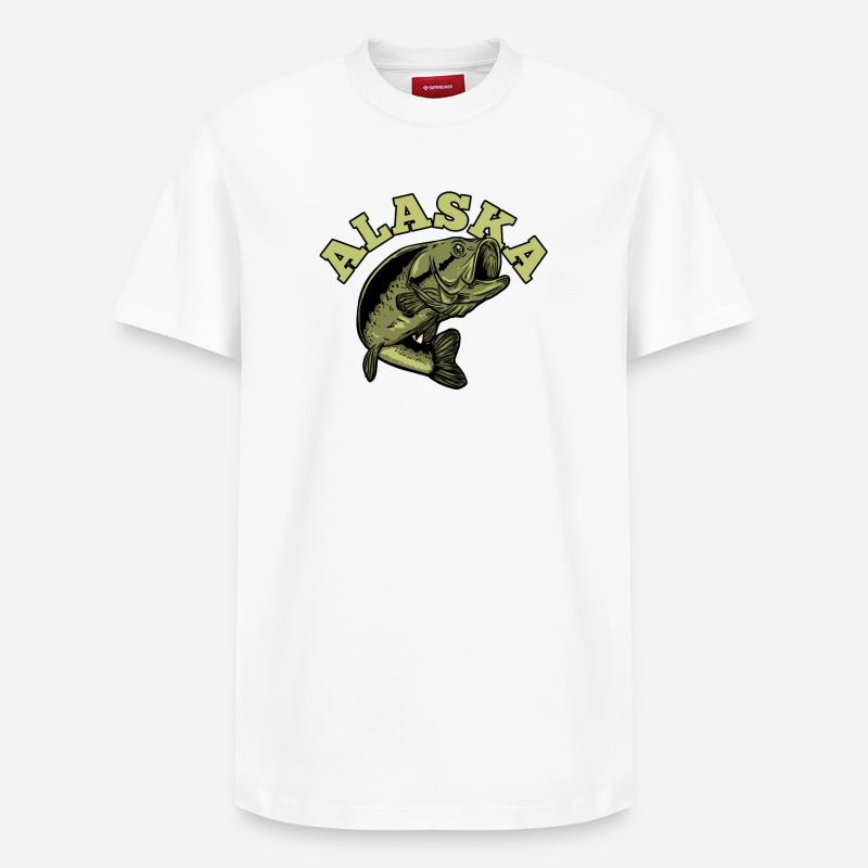 Pêcher Alaska - T-shirt unisexe décontracté en coton Supima – de SPREAD - blanc