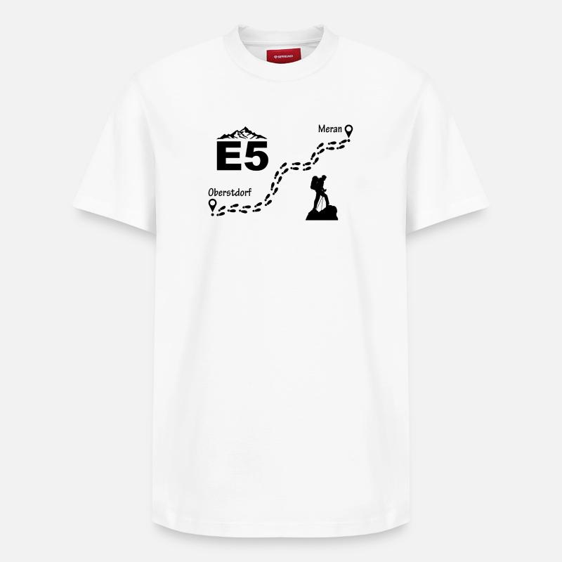 E5 Alpenüberquerung - Relaxed Unisex Supima Cotton T-Shirt – von SPREAD - Weiß