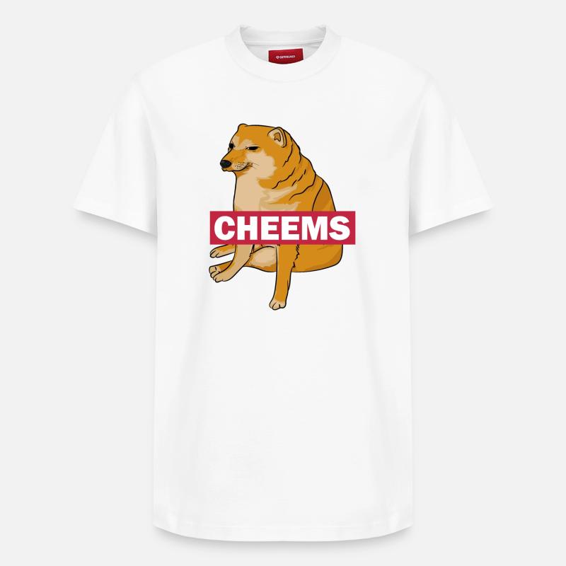 Meme dog Cheems - T-shirt unisexe décontracté en coton Supima – de SPREAD - blanc