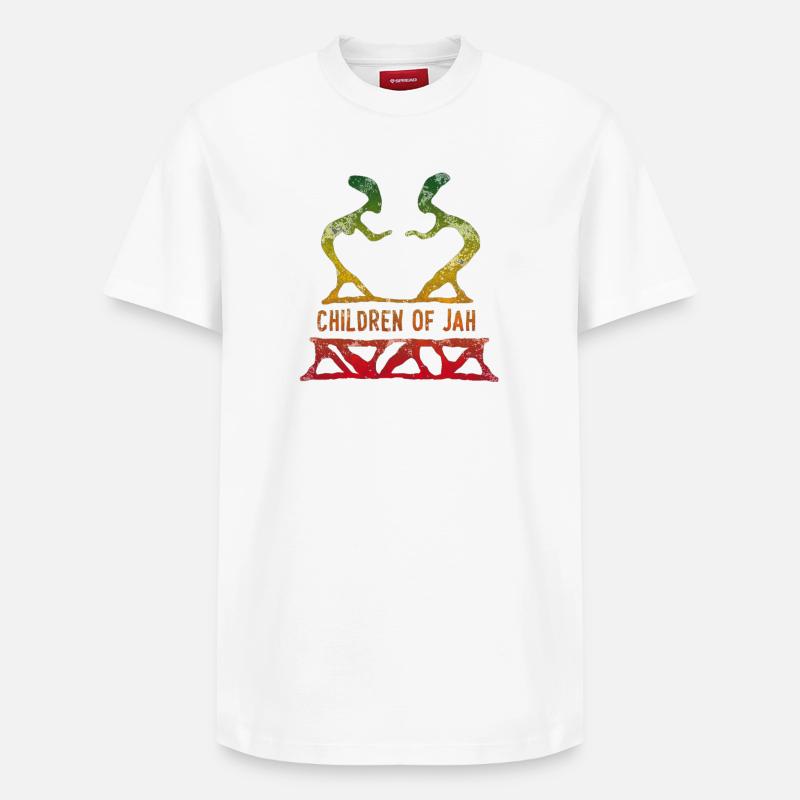 enfants de jah reggae - T-shirt unisexe décontracté en coton Supima – de SPREAD - blanc