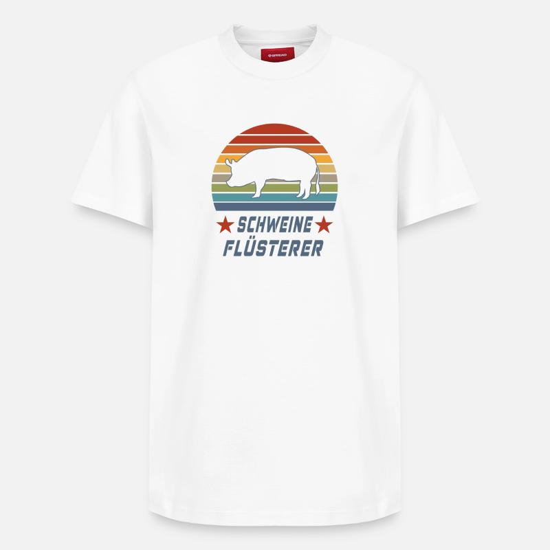 Schweine Flüsterer Design / Geschenkidee - Relaxed Unisex Supima Cotton T-Shirt – von SPREAD - Weiß