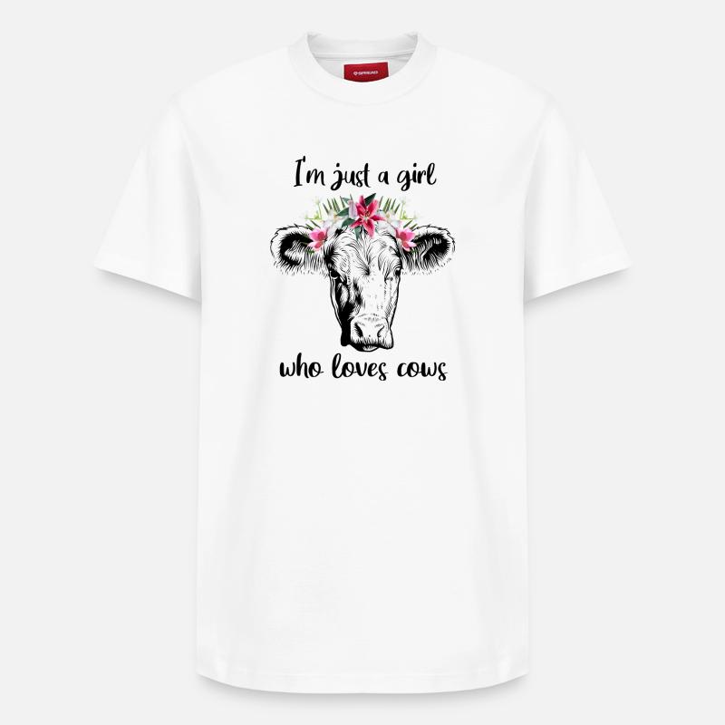 Fille de vache - T-shirt unisexe décontracté en coton Supima – de SPREAD - blanc