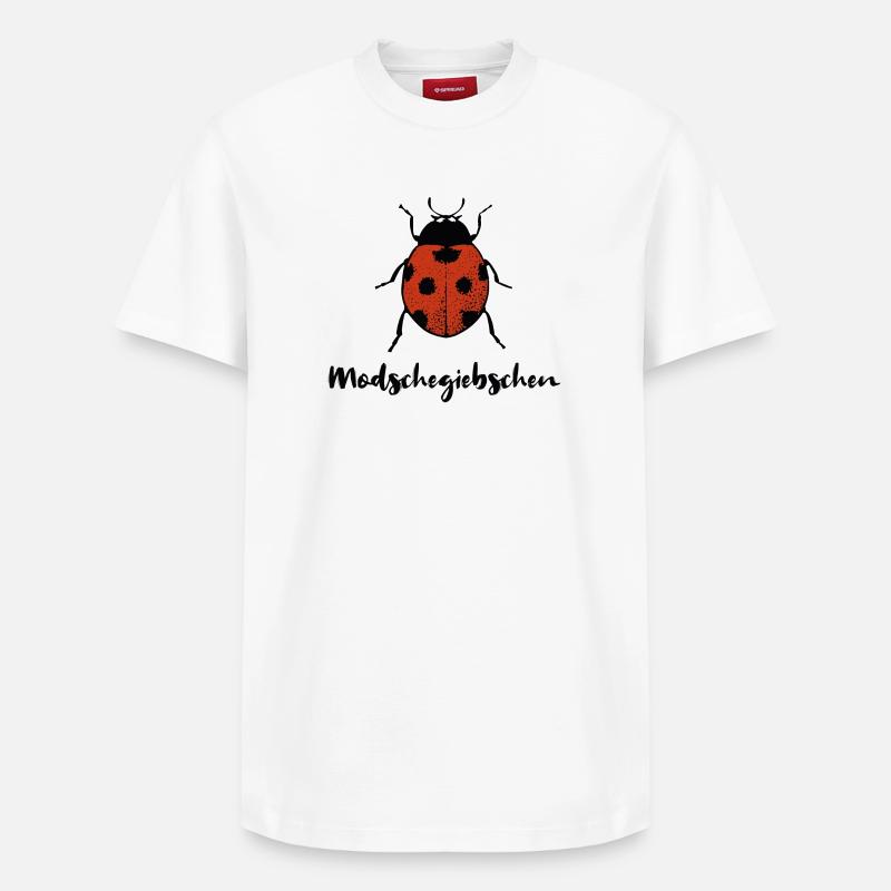 Modschegiebchen Marienkäfer Sächsisch Geschenk - Relaxed Unisex Supima Cotton T-Shirt – von SPREAD - Weiß