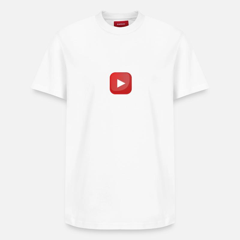 Youtube botton - T-shirt unisexe décontracté en coton Supima – de SPREAD - blanc