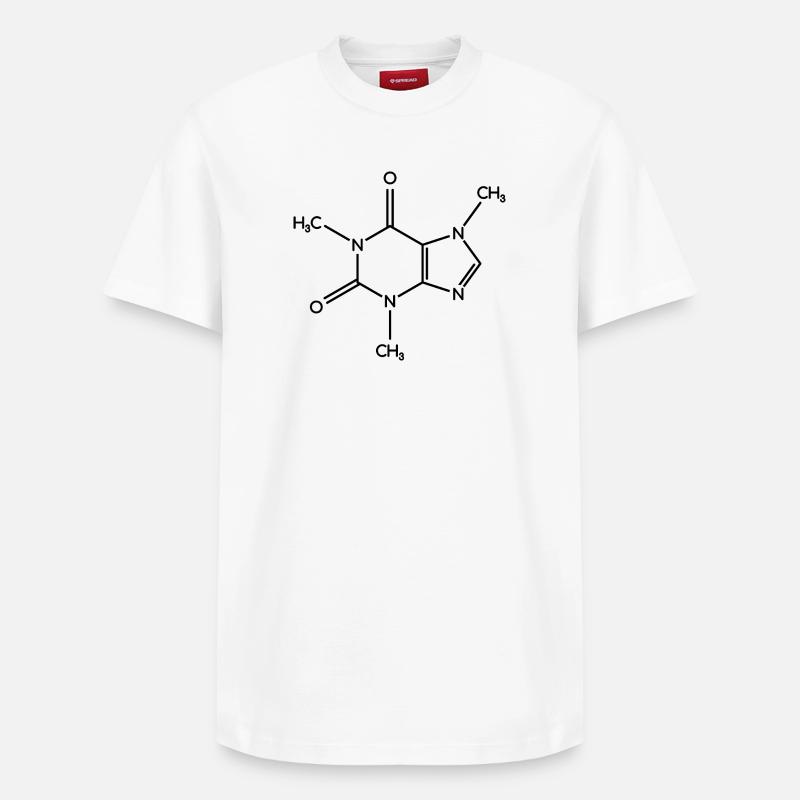 Koffein-Molekül - Strukturformel - Relaxed Unisex Supima Cotton T-Shirt – von SPREAD - Weiß