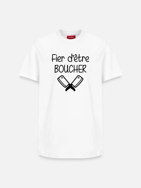 Fier d'être boucher - T-shirt unisexe décontracté en coton Supima – de SPREAD - blanc