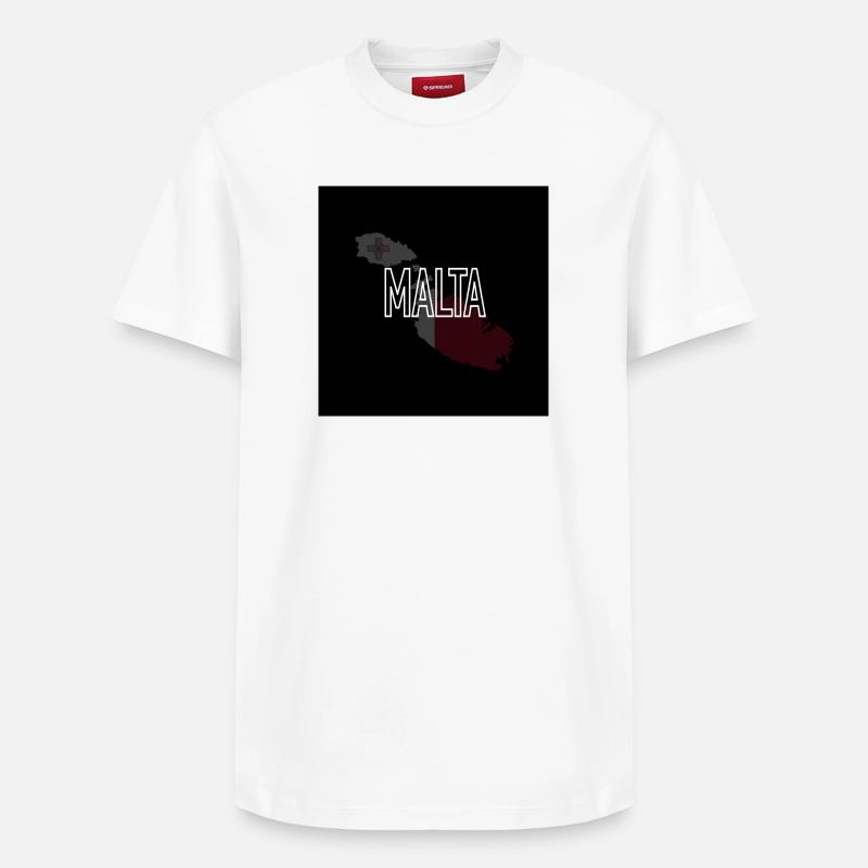 Malte - T-shirt unisexe décontracté en coton Supima – de SPREAD - blanc
