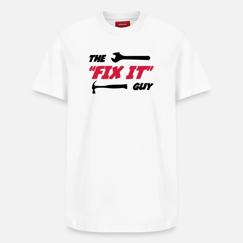 The "Fix it" Guy 🔨 - T-shirt unisexe décontracté en coton Supima – de SPREAD - blanc