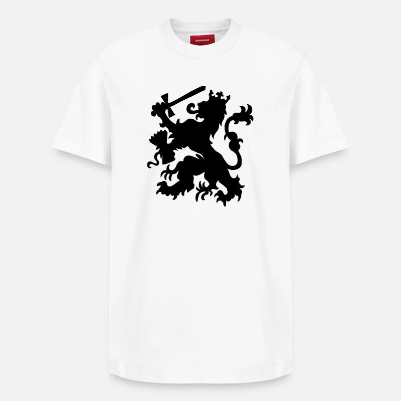 Leeuw, Lion, Lowe - T-shirt unisexe décontracté en coton Supima – de SPREAD - blanc