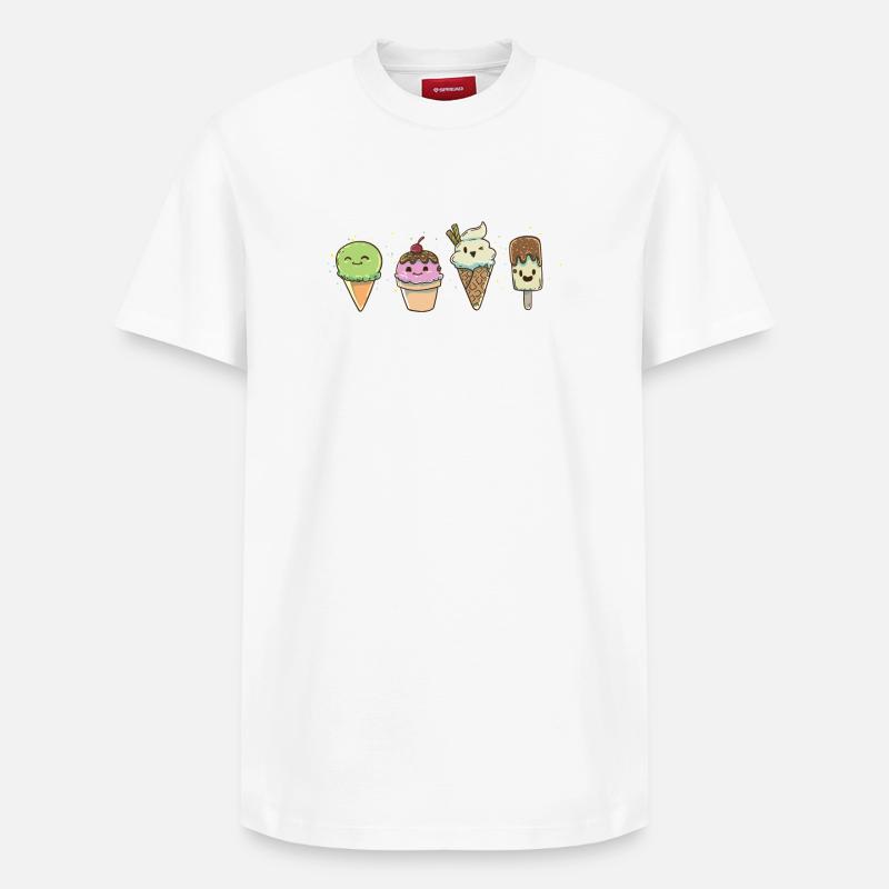 Eis Eisdiele Eiscafe - Relaxed Unisex Supima Cotton T-Shirt – von SPREAD - Weiß