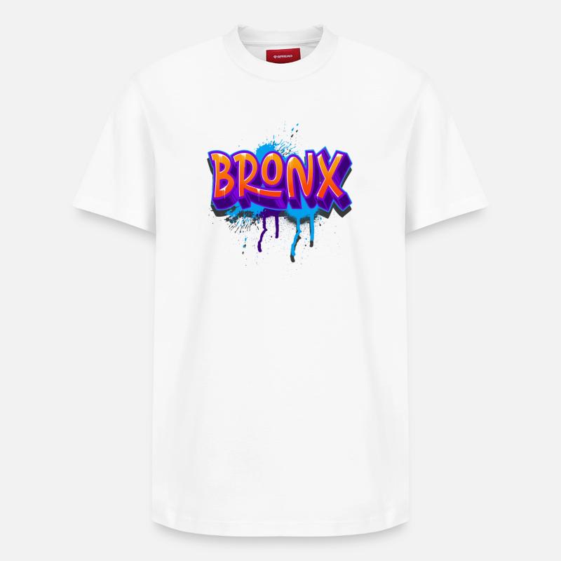 Bronx Graffiti - Relaxed Unisex Supima Cotton T-Shirt – von SPREAD - Weiß